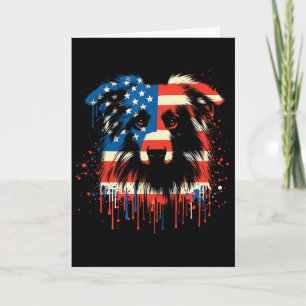Cartão Australian Shepherd com gotejamento de tinta bande