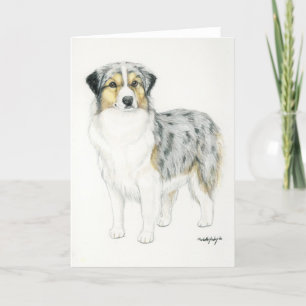 Cartão Australian Shepherd Dog Art Greeting Card
