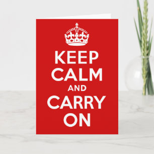 Cartão Authentic Keep Calm And Carry On Original Red