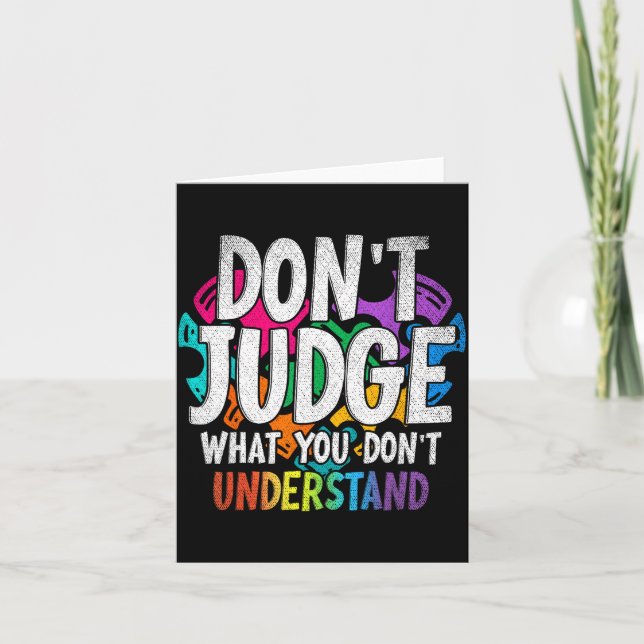 Cartão Autism Awareness Adult Uni-kids Black Short Sleeve (Frente)