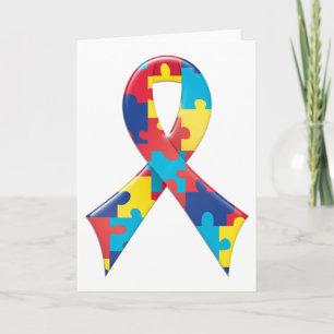 Cartão Autism Awareness Ribbon A4