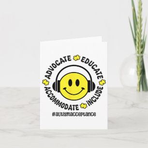 Cartão Autismo Aceite Compreender Autismo Atenção Chá