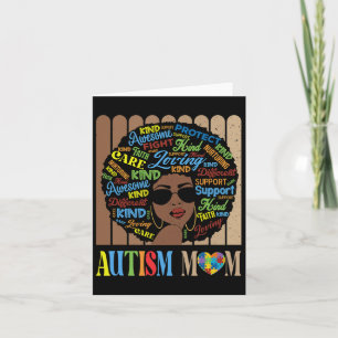 Cartão Autismo Afro-Africano-Americano Mãe Consciência M