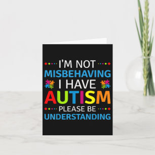 Cartão Autismo Consciência Não Estou Mal Comportando Eu T