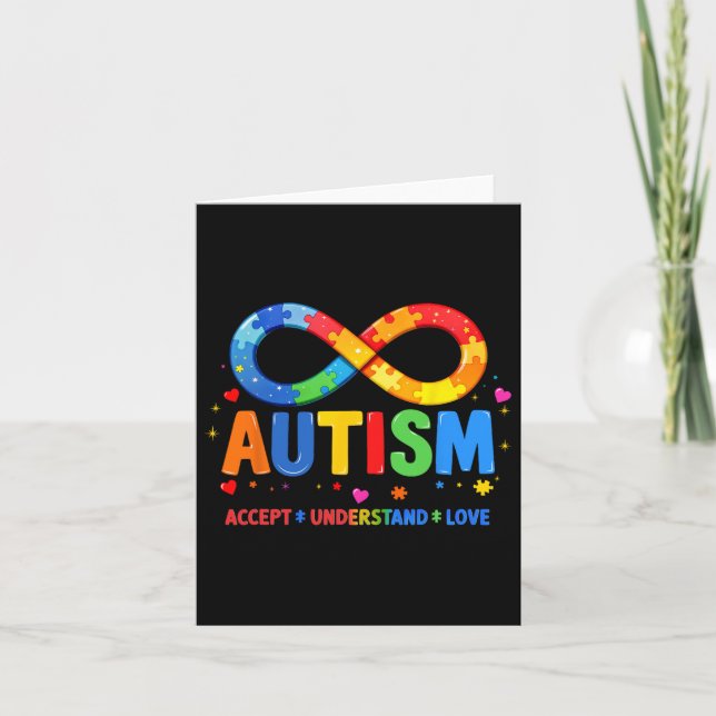 Cartão Autismo Conscientista Accept Compreende Amor Com A (Frente)
