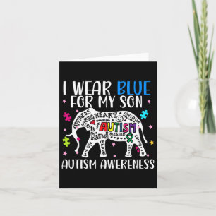Cartão Autismo Elefante Eu Visto Blues Para Meu Filho Aut
