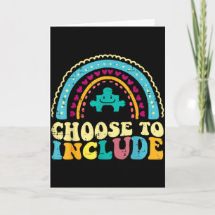 Cartão Autismo Escolha Incluir Retro Consciente Groovy Mu