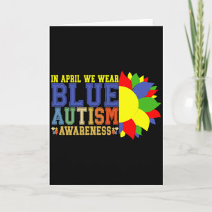 Cartão Autismo Girassol Em Abril Nós Usamos Azul Conscien