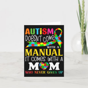 Cartão Autismo Mamãe não vem com um Autismo feminino manu