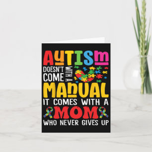 Cartão Autismo Mamãe não vem com um Autismo feminino manu