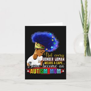 Cartão Autismo negro afro-americano Sensibilização Mãe Ar