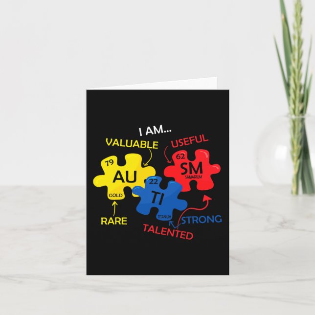 Cartão Autismo Quebra-cabeça de Consciência Elementos de  (Frente)