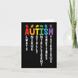 Cartão Autismo Sempre Único Aw Totalmente Inteligente