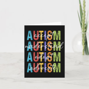 Cartão Autismo Sensibilização Aceite Compreender Adaptar 