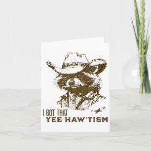 Cartão Autismo Sensibilização Cowboy Raccoon Eu Tenho Aqu