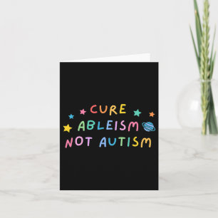 Cartão Autismo Sensibilização Cura Ableismo Não Autismo