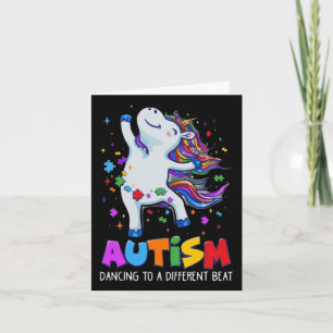 Cartão Autismo Sensibilização Dabbing Unicorn Quebra-cabe