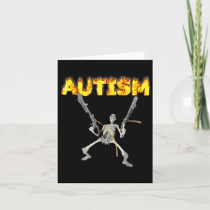 Cartão Autismo Skeleton Engraçado Tanque Específico
