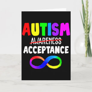 Cartão Autismo Vermelho Em vez de Aceitação Não Conscient