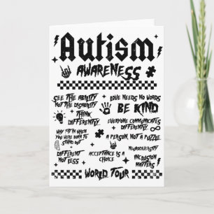 Cartão Autismo World Tour Conscientização do Autismo (no 