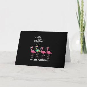 Cartão Autista   É Ok Ser Diferente Flamingo Puzzle