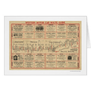 Cartão Auto mapa de rota ocidental 1915