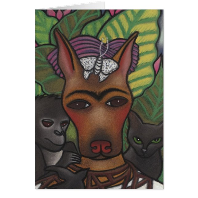 Cartão Auto Pawtrait 1940 de Frida (Frente)