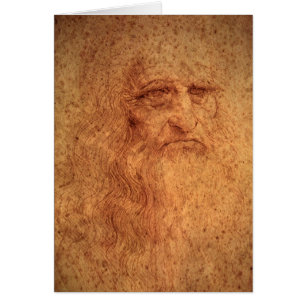 Cartão Auto-retrato de Leonardo da Vinci, Arte do Renasci