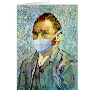 Cartão Auto-retrato de Vincent Van Gogh com máscara de me