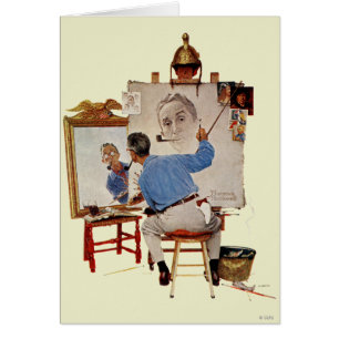 Cartão Auto-Retrato triplo