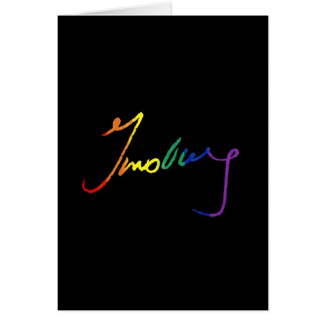 Cartão Autógrafo de Ruth Bader Ginsburg do arco-íris - (Frente)