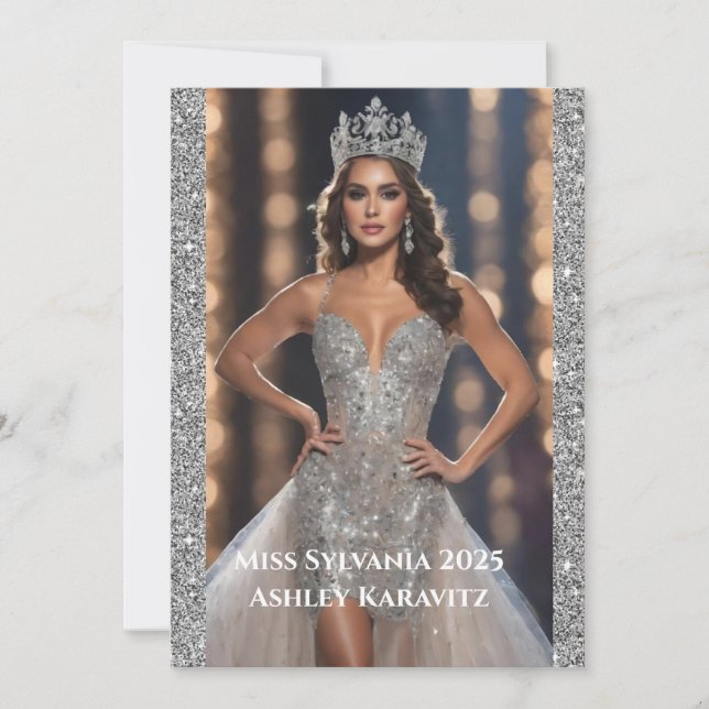 Cartão Autografo Miss Pageant Glitter (Frente)