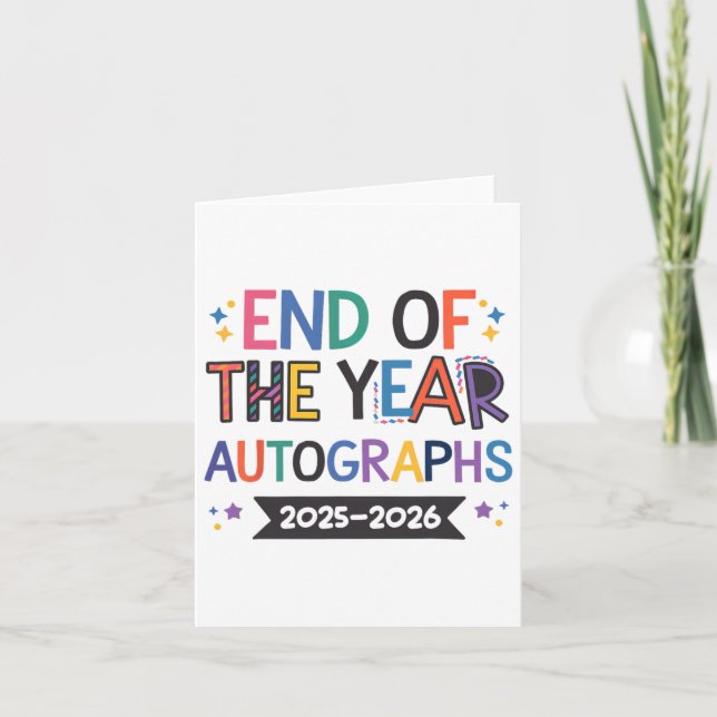 Cartão Autógrafos de Fim de Ano 2025-2026 Último Dia Leti (Frente)