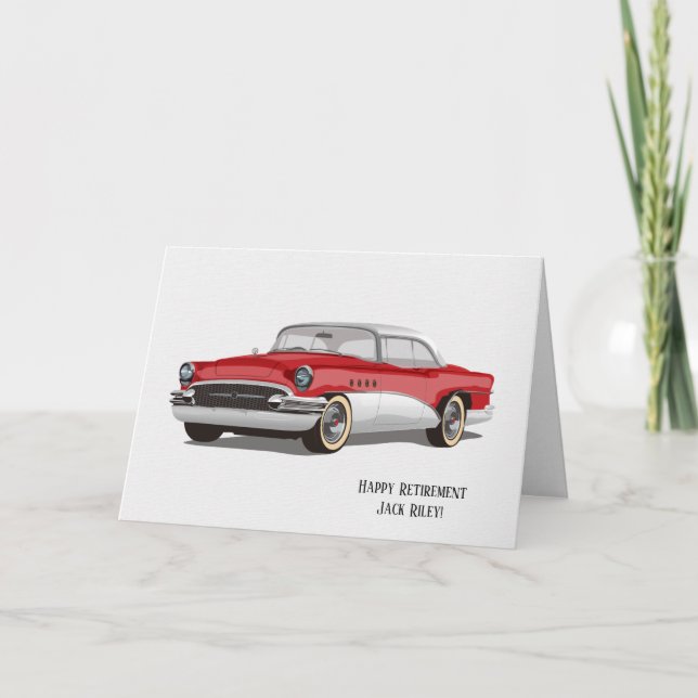 Cartão Automóvel clássico Buick para aposentadoria (Frente)