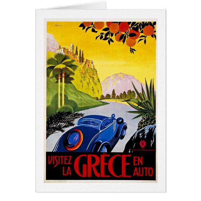 Cartão Automóvel do En de Grece do La de Visitez - poster (Frente)