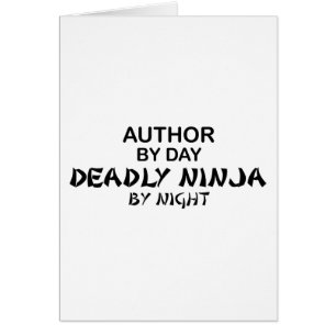 Cartão Autor Ninja mortal em a noite