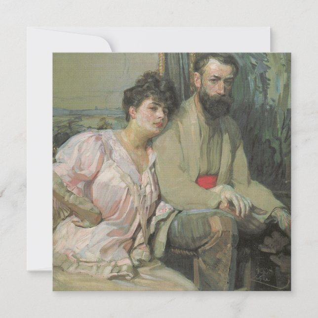 Cartão Autorretrato com Esposa (por Frantisek Kupka) (Frente)