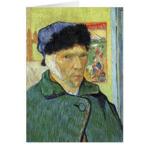 Cartão Autorretrato com Orelha Bandada por Van Gogh