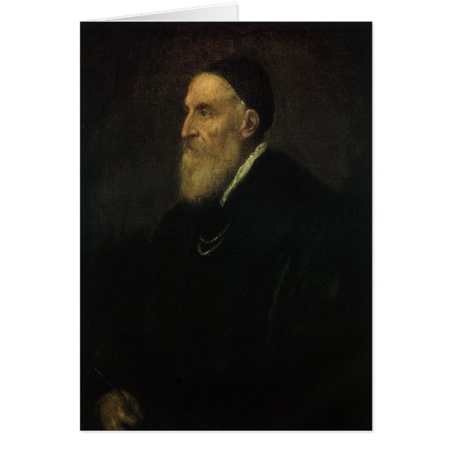 Cartão Autorretrato de Titian, Arte Renascentista Vintage (Frente)