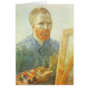 Cartão Autorretrato na frente de Easel, Vincent van Gogh
