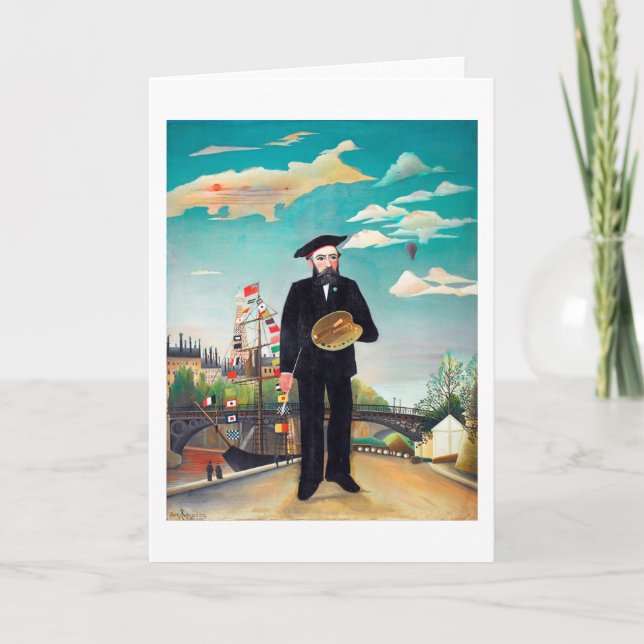 Cartão autorretrato, paisagem, Rousseau (Frente)