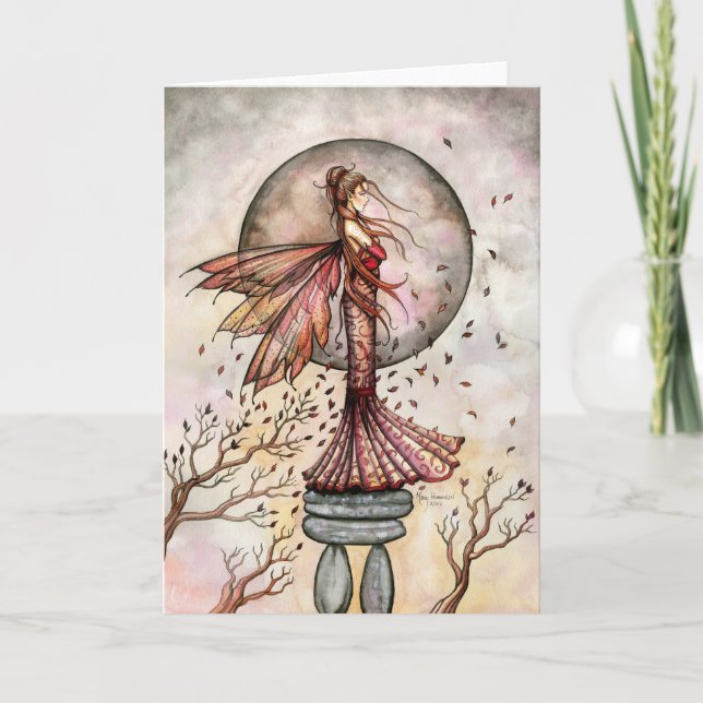 Cartão Autumn Fairy Ruby in the Wind Card (Frente)