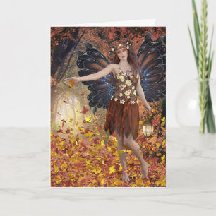 CARTÃO AUTUMN FANTASY LADY FAIRY GREETING CARD VAZIO