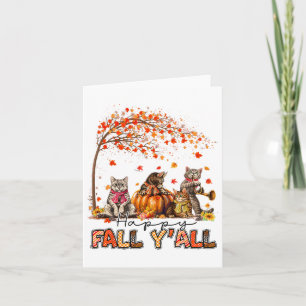 Cartão Autumn Happy Fall Cats Autumn Pumpkins