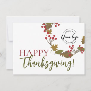 Cartão Autumn Happy Graças Logotipo Personalizado Cai