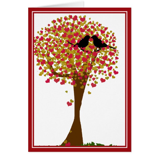 Cartão Autumn Love Birds (Frente)