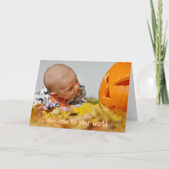 Cartão Autumn Pagan Novo Bebê (Frente)