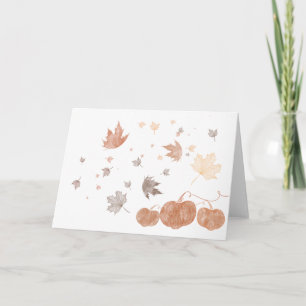 Cartão Autumn Pumpkins e Folhas