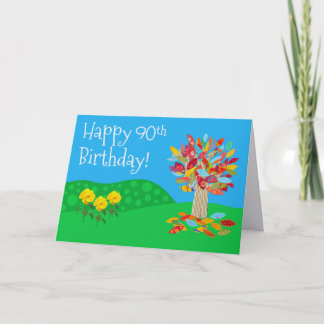 Cartão Autumn tree 90th birthday card new by Jo Images