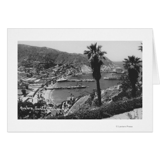 Cartão Avalon, Papais noeis da CA Ilha Catalina Vista do  (Frente Horizontal)